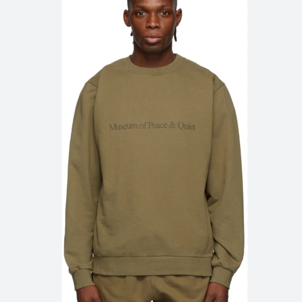 Museum of Peace & Quiet Green MoPQ Sweatshirt Unisex Size Medium M